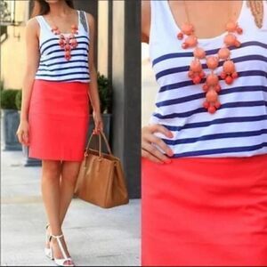 NWT J. Crew K2162 Orange Coral Velvet Mini Skirt Size 2